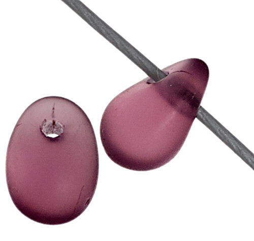 Czech Glass Bead Droplet 4x6mm Strung Matt