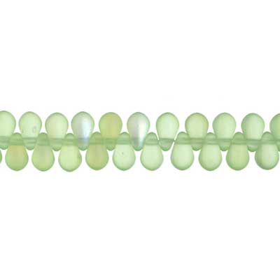 Czech Glass Bead Droplet 4x6mm Strung Matt