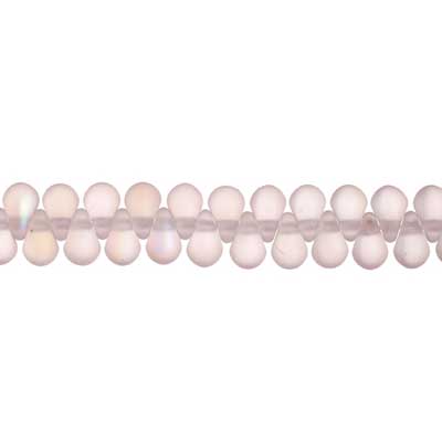 Czech Glass Bead Droplet 4x6mm Strung Matt