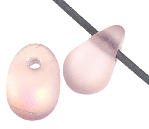 Czech Glass Bead Droplet 4x6mm Strung Matt