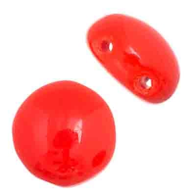 Czech Candy Beads 12mm 2 Holes Opaque
