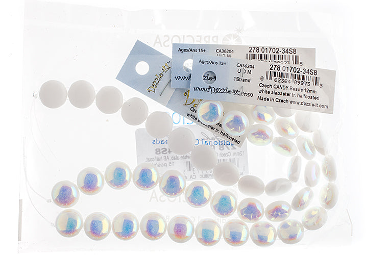 Czech Candy Beads 12mm 2 Holes Opaque