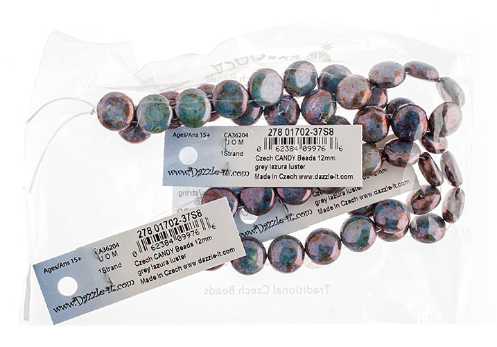 Czech Candy Beads 12mm 2 Holes Opaque