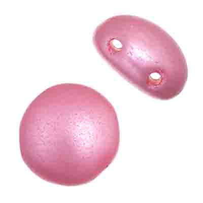 Czech Candy Beads 12mm 2 Holes Opaque Pearl Pastel