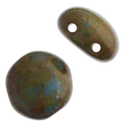 Czech Candy Beads 12mm 2 Holes Opaque