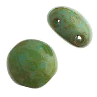 Czech Candy Beads 12mm 2 Holes Opaque