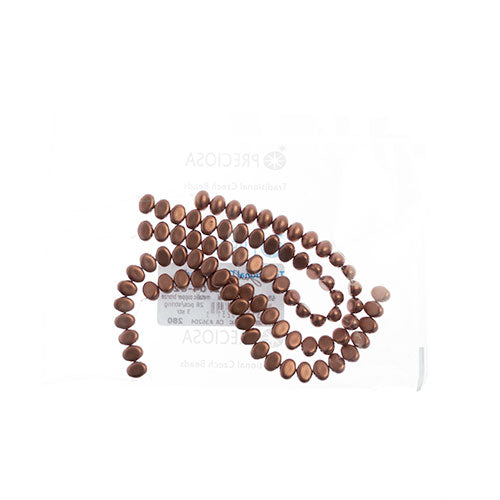 Czech Candy Oval 2 Holes Opaque Metallic