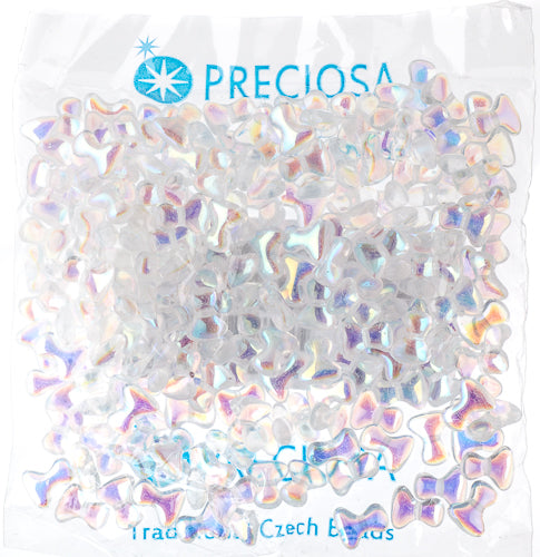 Czech Preciosa Tee Bead 2x8mm Crystal Aurora Borealis