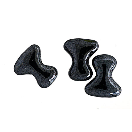 Czech Preciosa Tee Bead 2x8mm Opaque Black w/Coating