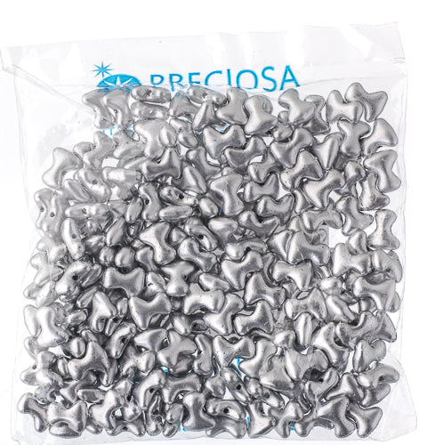 Czech Preciosa Tee Bead 2x8mm Alabaster/Metallic