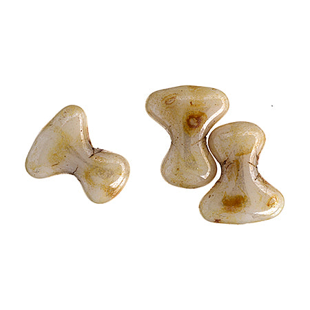 Czech Preciosa Tee Bead 2x8mm Alabaster/Picasso Shades