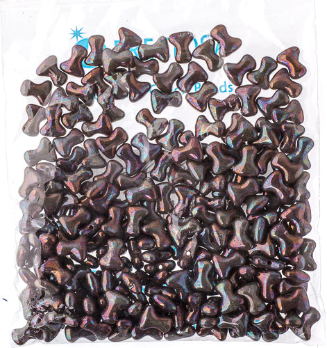 Czech Preciosa Tee Bead 2x8mm Vega Iris Purple Shades