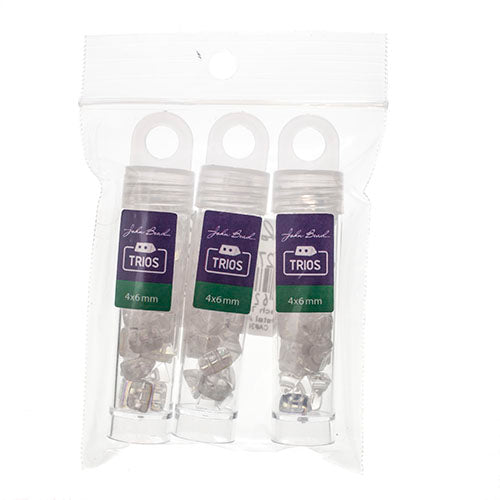 Czech Trios 6x4mm Approx 6g/35pcs Transparent Shades