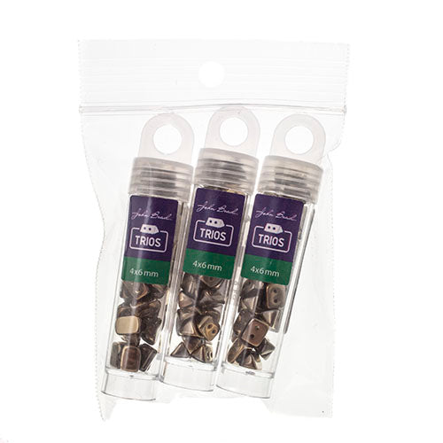 Czech Trios 6x4mm Approx 6g/35pcs Transparent Shades