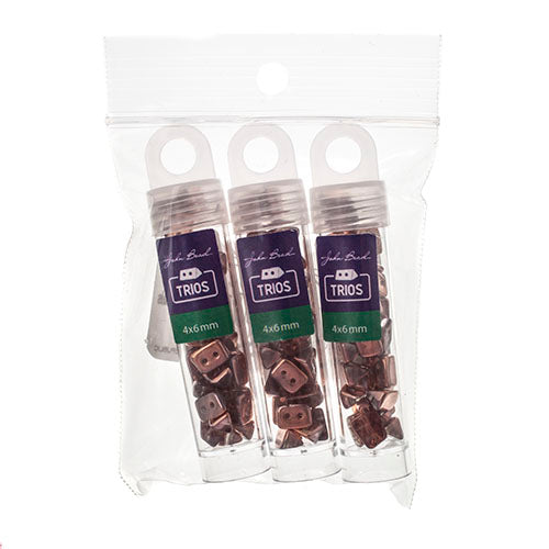 Czech Trios 6x4mm Approx 6g/35pcs Transparent Shades
