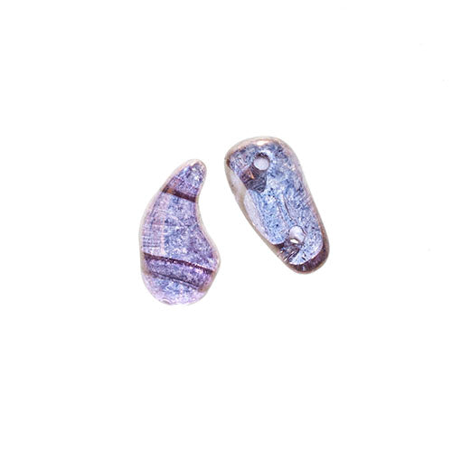 Czech Bead Zoli Duo Left 2-Hole 5x8mm 6.5g Vial Crystal/ Luster Shades