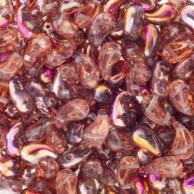 Czech Bead Zoli Duo Left 2-Hole 5x8mm Crystal Shades