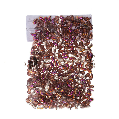 Czech Bead Zoli Duo Left 2-Hole 5x8mm Crystal Shades