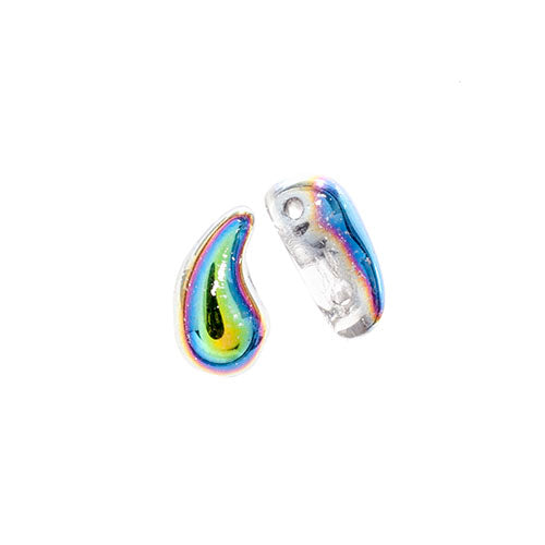 Czech Bead Zoli Duo Left 2-Hole 5x8mm Crystal Shades