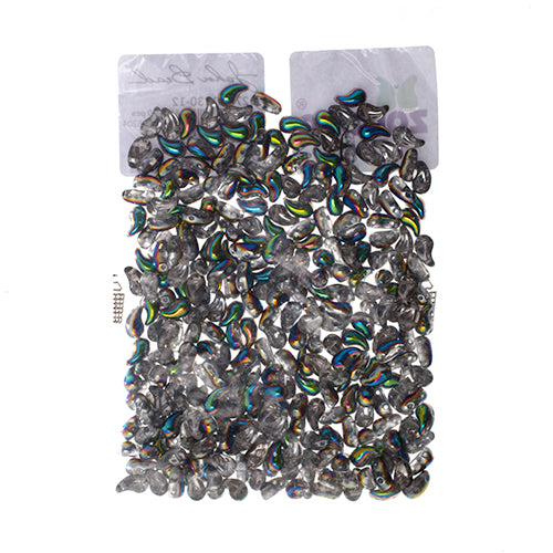 Czech Bead Zoli Duo Left 2-Hole 5x8mm Crystal Shades