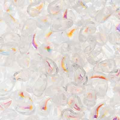 Czech Bead Zoli Duo Left 2-Hole 5x8mm Crystal Shades