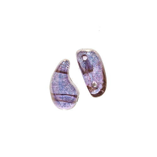 Czech Bead Zoli Duo Left 2-Hole 5x8mm Crystal/ Luster Shades