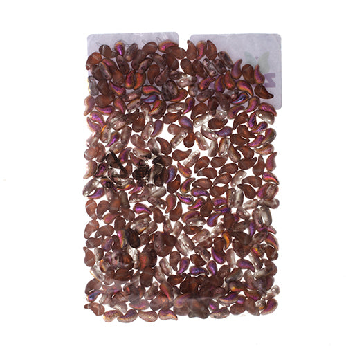 Czech Bead Zoli Duo Left 2-Hole 5x8mm Crystal Shades