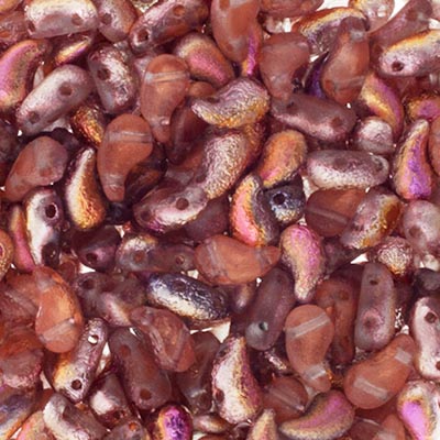 Czech Bead Zoli Duo Left 2-Hole 5x8mm Crystal Shades