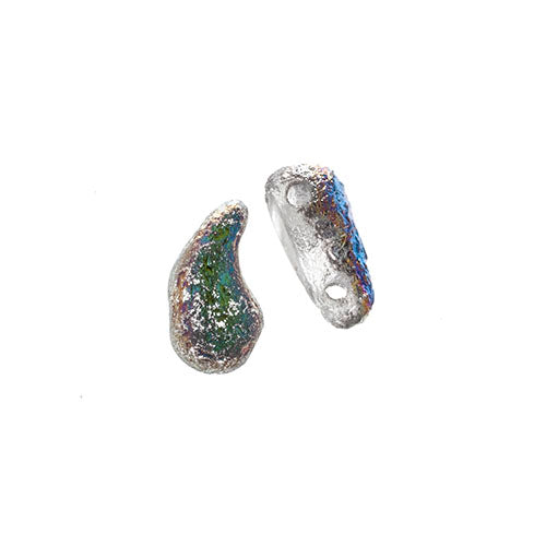 Czech Bead Zoli Duo Left 2-Hole 5x8mm Crystal Shades