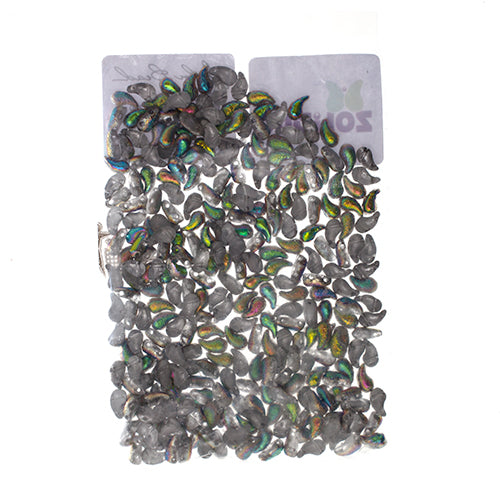 Czech Bead Zoli Duo Left 2-Hole 5x8mm Crystal Shades