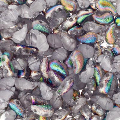 Czech Bead Zoli Duo Left 2-Hole 5x8mm Crystal Shades