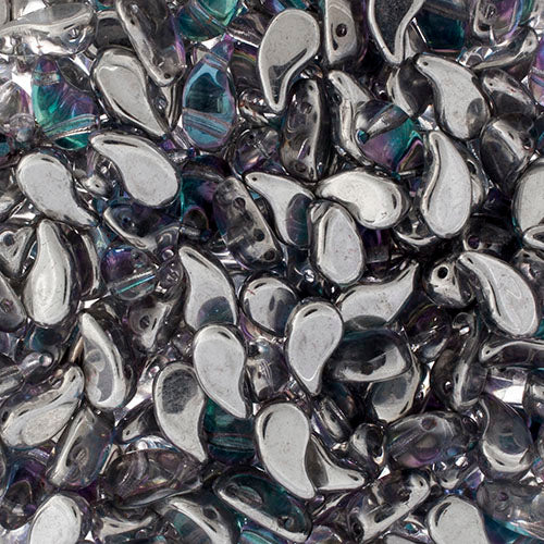 Czech Bead Zoli Duo Left 2-Hole 5x8mm Crystal Shades