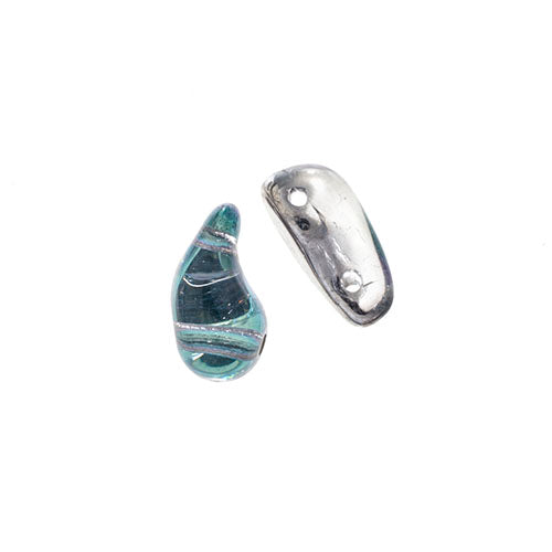 Czech Bead Zoli Duo Left 2-Hole 5x8mm Crystal Shades