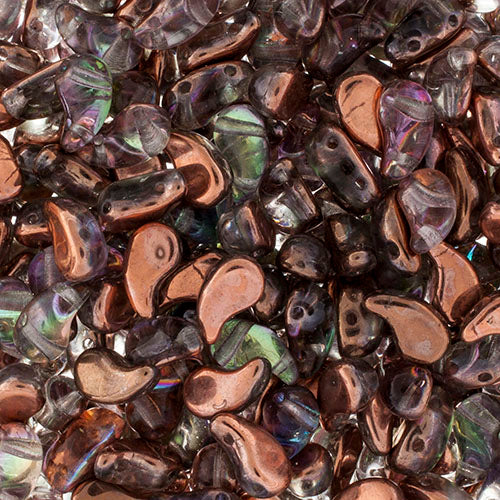 Czech Bead Zoli Duo Left 2-Hole 5x8mm Crystal Shades