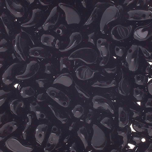 Czech Bead Zoli Duo Left 2-Hole 5x8mm 6.5g Vial Black Shades