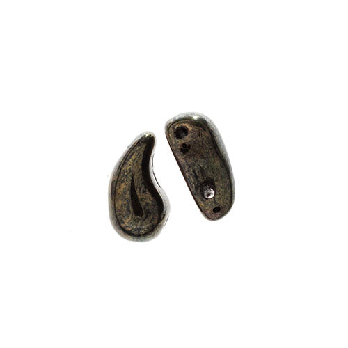 Czech Bead Zoli Duo Left 2-Hole 5x8mm 6.5g Vial Black Shades