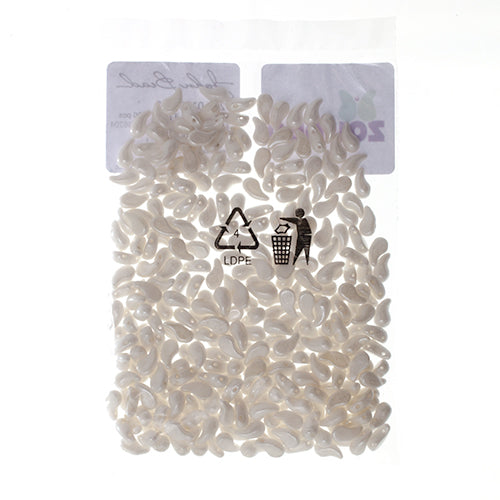 Czech Bead Zoli Duo Left 2-Hole 5x8mm Alabaster Luster Shades