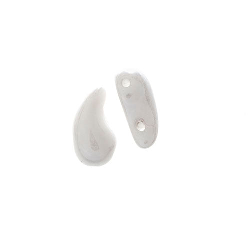 Czech Bead Zoli Duo Left 2-Hole 5x8mm Alabaster Luster Shades