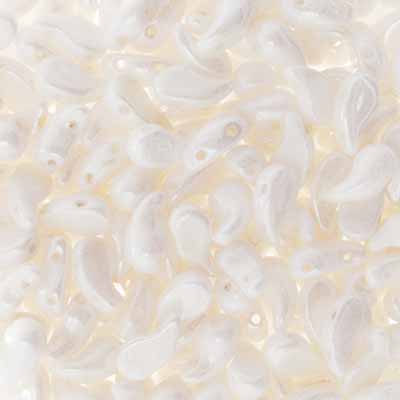 Czech Bead Zoli Duo Left 2-Hole 5x8mm Alabaster Luster Shades