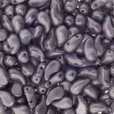 Czech Bead Zoli Duo Left 2-Hole 5x8mm Alabaster Luster Shades