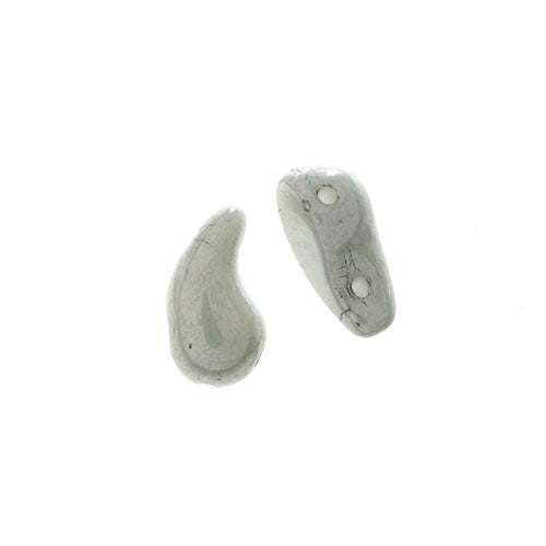 Czech Bead Zoli Duo Left 2-Hole 5x8mm Alabaster Luster Shades