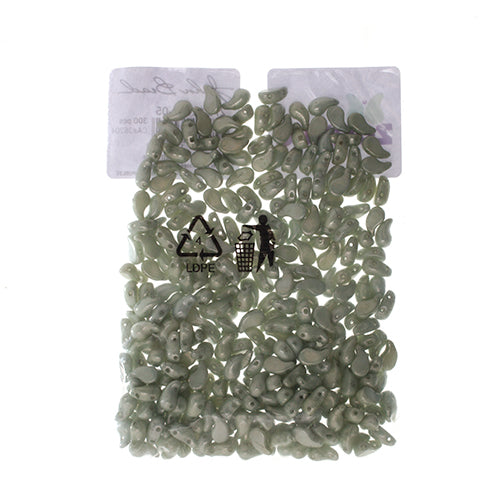 Czech Bead Zoli Duo Left 2-Hole 5x8mm Alabaster Luster Shades