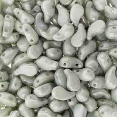Czech Bead Zoli Duo Left 2-Hole 5x8mm Alabaster Luster Shades