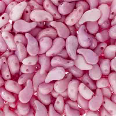 Czech Bead Zoli Duo Left 2-Hole 5x8mm Alabaster Luster Shades