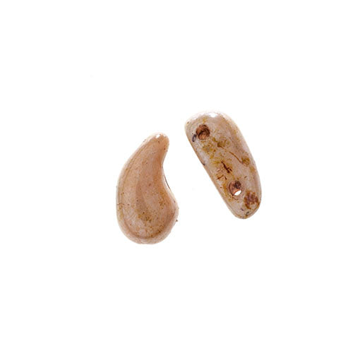 Czech Bead Zoli Duo Left 2-Hole 5x8mm Alabaster Luster Shades