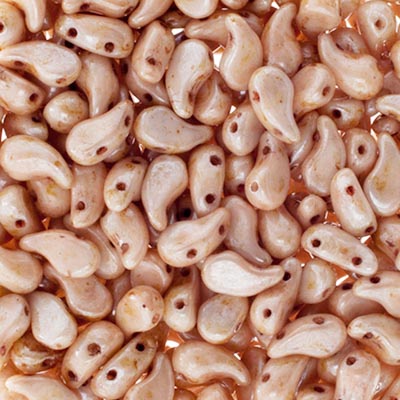 Czech Bead Zoli Duo Left 2-Hole 5x8mm Alabaster Luster Shades