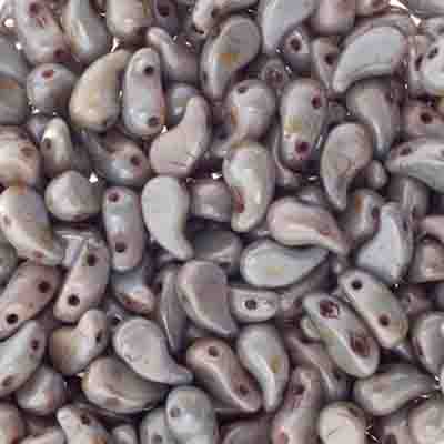 Czech Bead Zoli Duo Left 2-Hole 5x8mm Alabaster Luster Shades