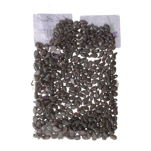 Czech Bead Zoli Duo Left 2-Hole 5x8mm Alabaster Luster Shades