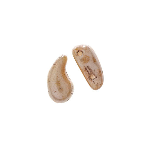 Czech Bead Zoli Duo Left 2-Hole 5x8mm 6.5g Vial Alabaster Luster Shades