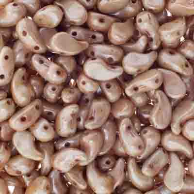 Czech Bead Zoli Duo Left 2-Hole 5x8mm Alabaster Luster Shades